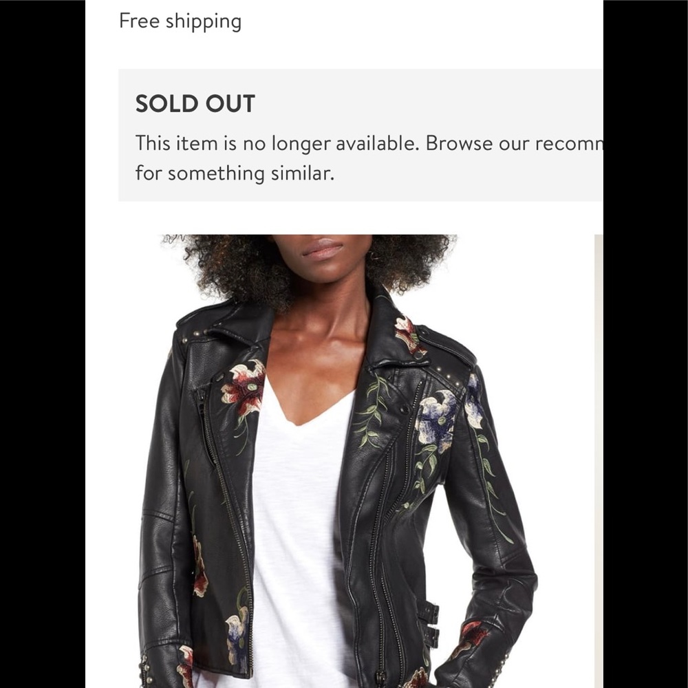 Blank NYC Embroidered Faux Leather Moto
